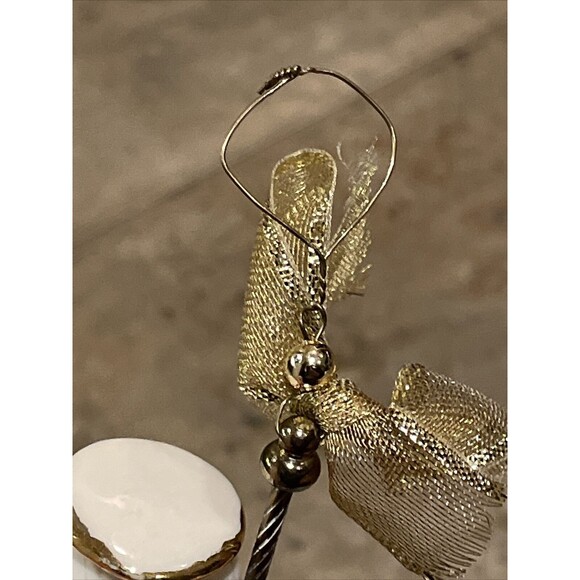 Porcelain Christmas Angel Ornament Hand Painted Holiday Decoration - Picture 9 of 12